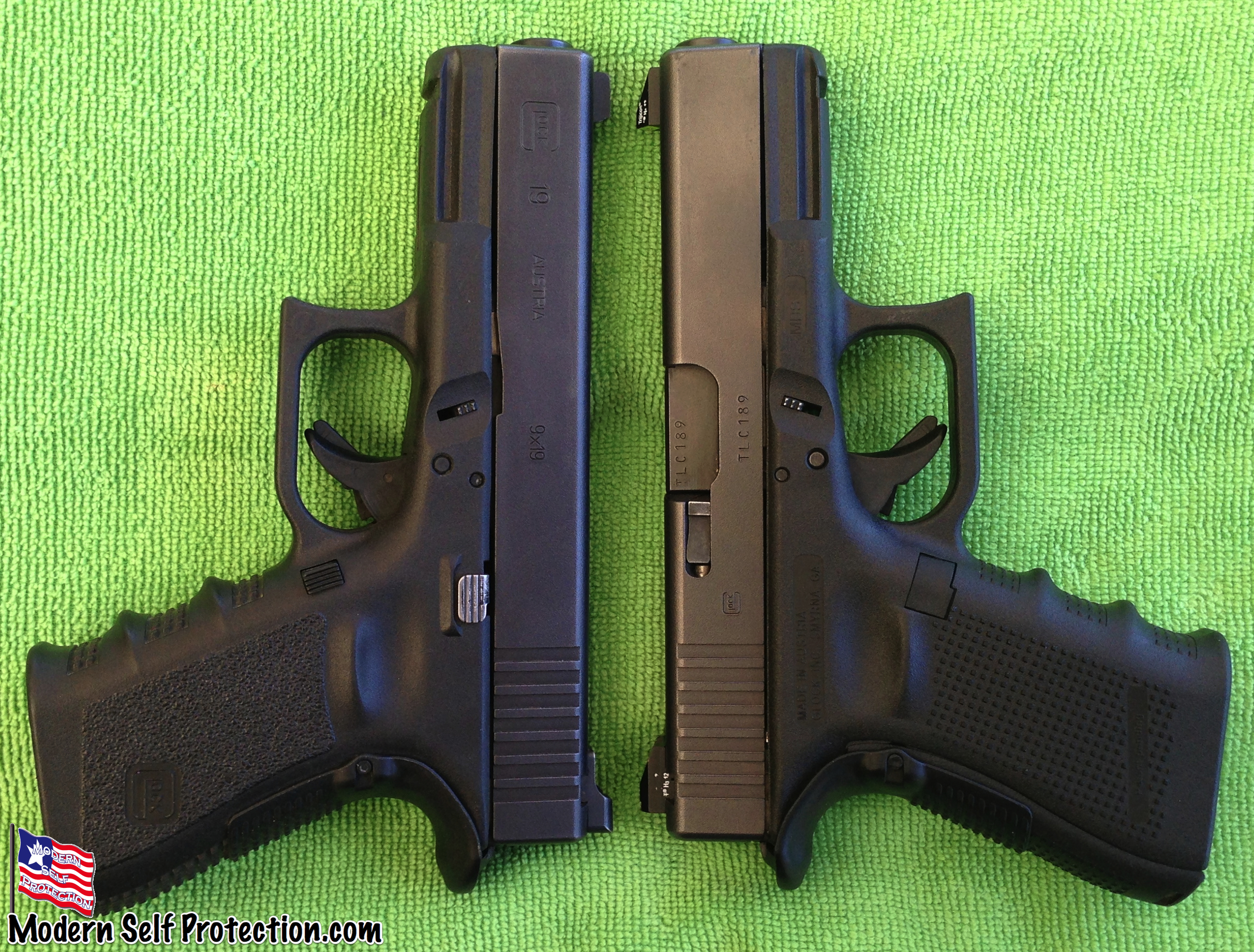 Glock 19 Gen 4 and Gen 3